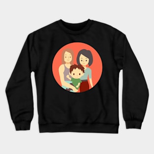 Family with two moms Crewneck Sweatshirt